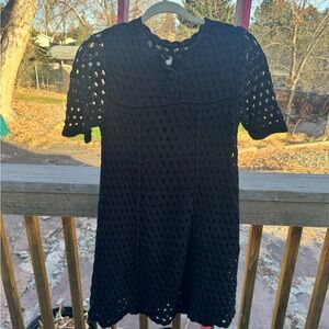 H&M Black Hand Crochet Dress